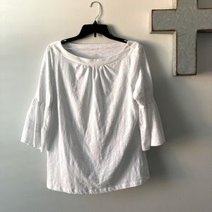 Bell sleeve white top